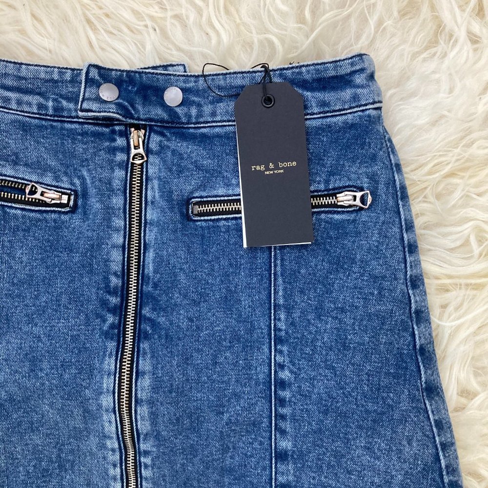 rag & bone Isabel Zip-Front Denim Mini Skirt - Picture 6 of 15